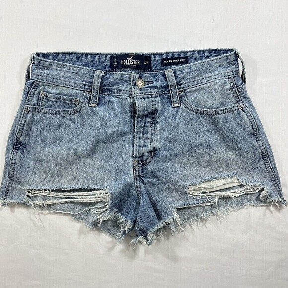 Hollister Pants - Hollister High Rise Vintage Button Fly Short Distressed‎ Raw Hem Size 27